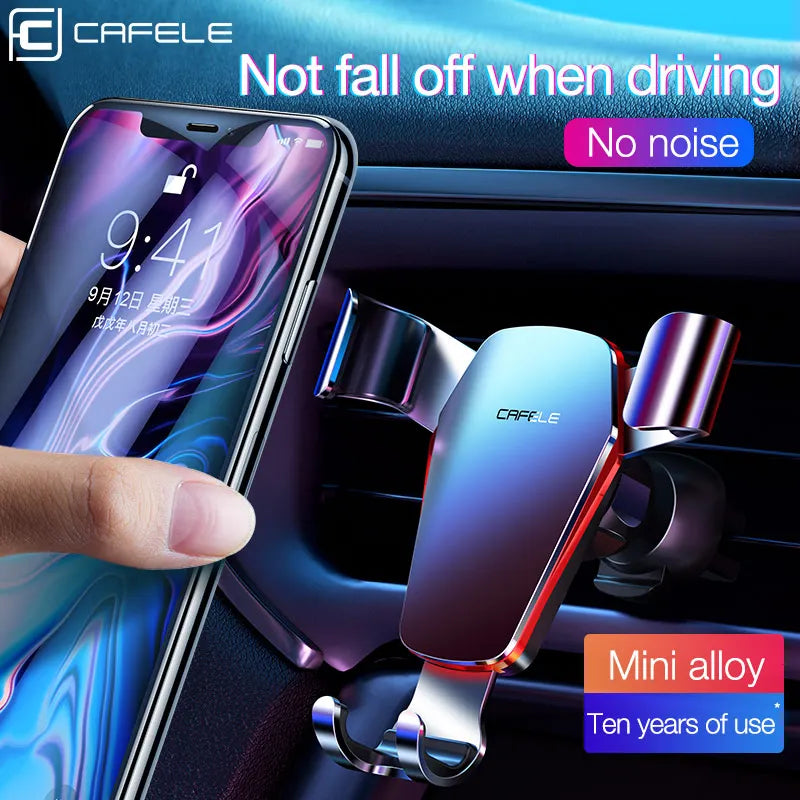 CAFELE Gravity Car Phone Holder High Quality Air Vent Car Mount Universal Alloy Phone Support Car Stand Phone Accessories New