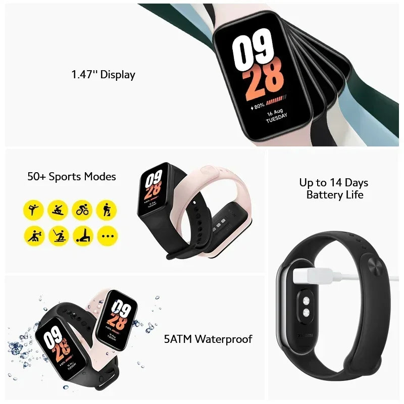 [World Premiere] Xiaomi Smart Band 8 active Global Version 1.47'' Advanced Sleep Fitness Tracking 50+ Sport Modes 14Days Battery