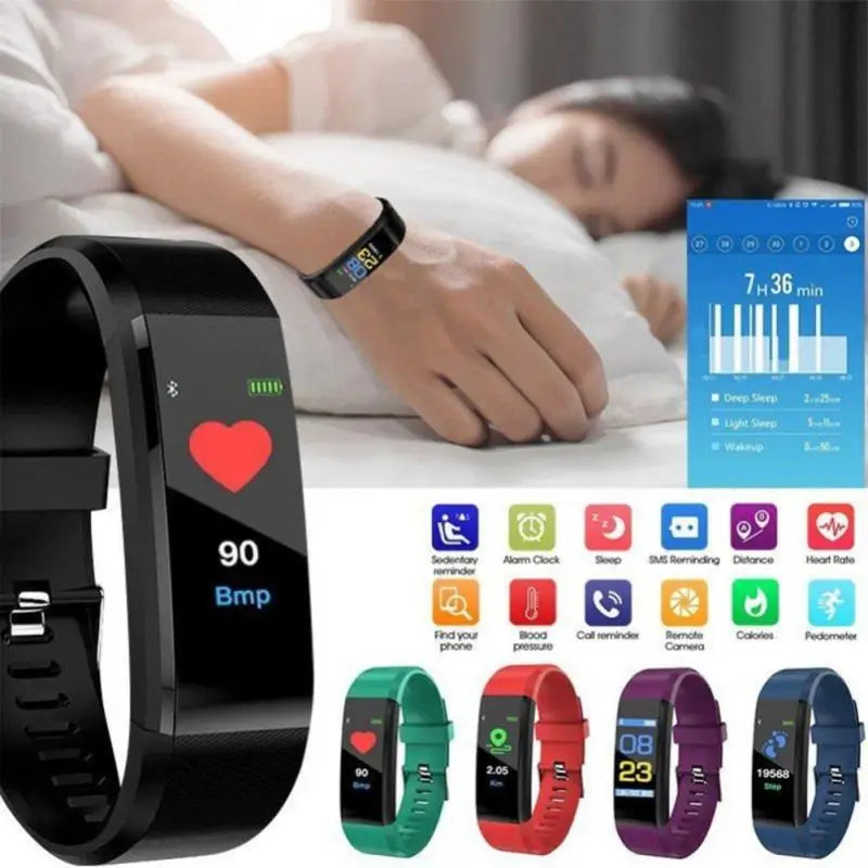 115Plus Smart Watch bluetooth-compatible Sport Watch Health Wristband Heart Rate Fitness Pedometer Bracelet 115 Smart Band