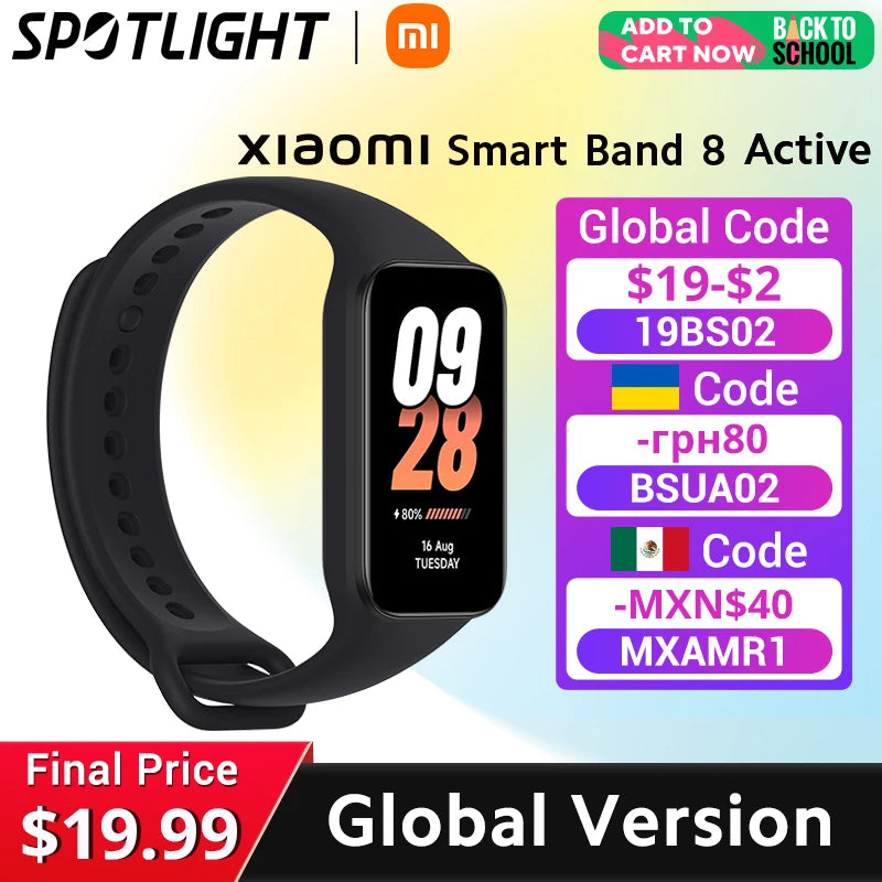 [World Premiere] Xiaomi Smart Band 8 active Global Version 1.47'' Advanced Sleep Fitness Tracking 50+ Sport Modes 14Days Battery