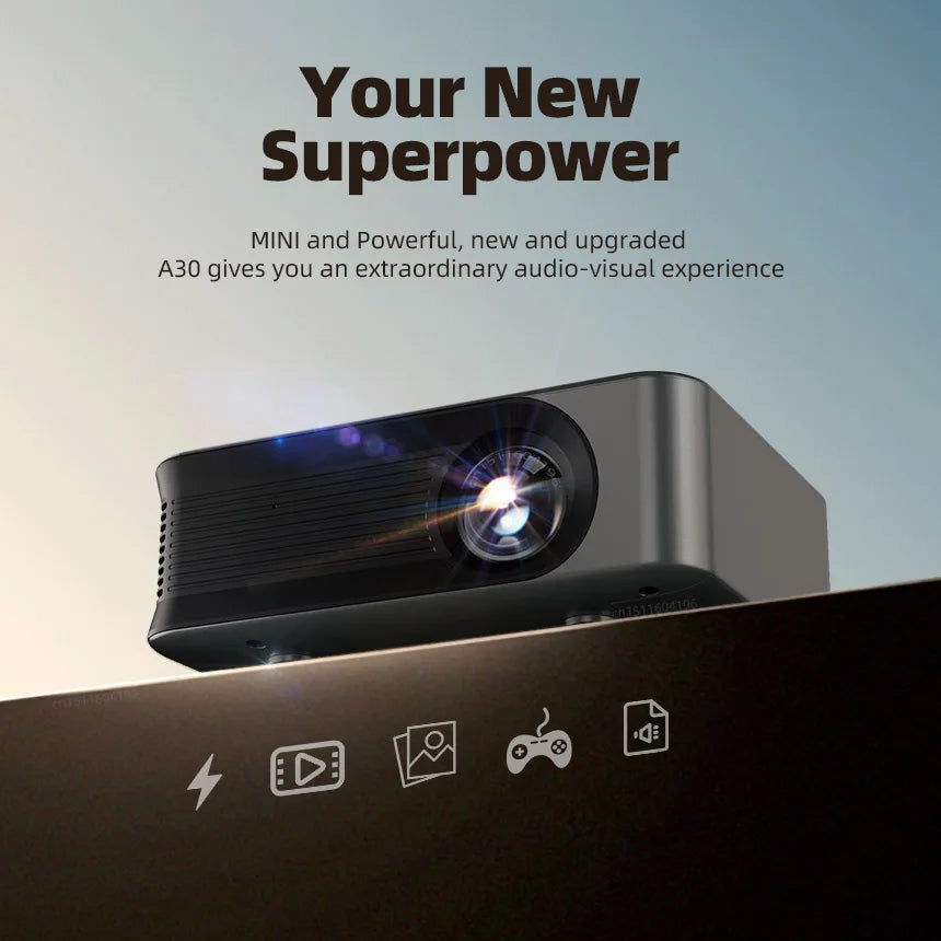 MINI Projector Portable AUN A30 Home Cinema LED Videoprojector 3D Game Theater Beamer Smart TV BOX for 4K 1080P Via HD Port